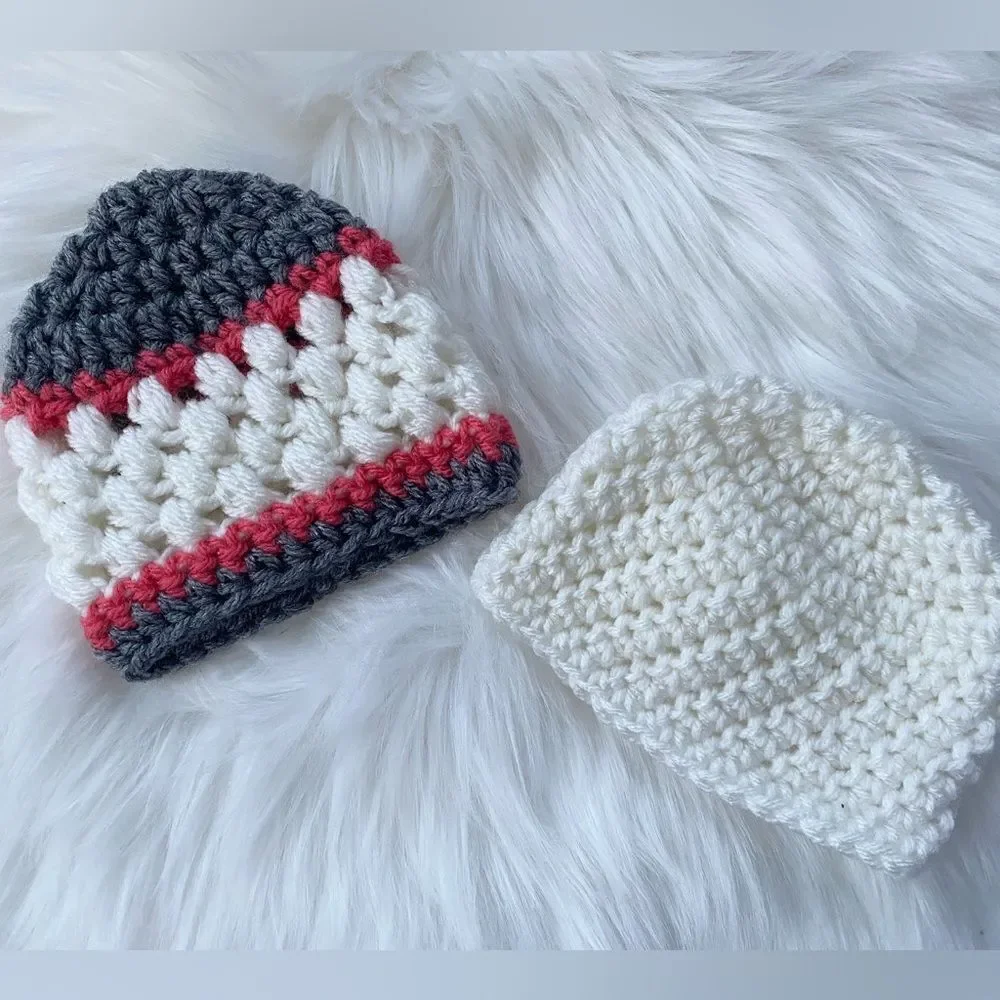 Newborn Crochet Baby Hat Set